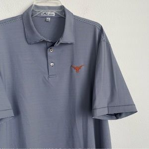 Peter Millar Striped Short Sleeve Stretch Longhorn Polo Shirt
